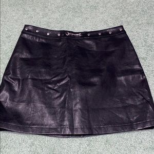 Black leather skirt